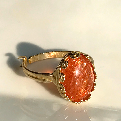 アベンチュレッセンス効果・・宝石質サンストーン ring（8～18号