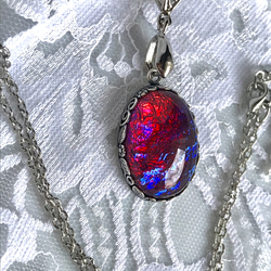 紅く碧くドラゴンの溜息・・大粒のドラゴンズブレス necklace（チェーンを紐に変更無料） 5枚目の画像