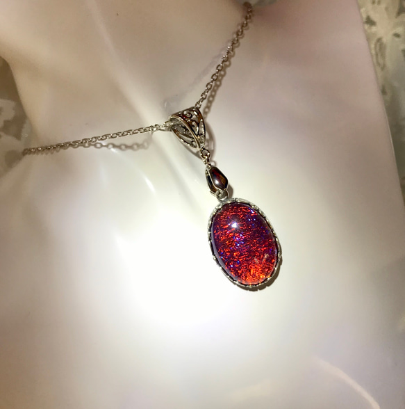 紅く碧くドラゴンの溜息・・大粒のドラゴンズブレス necklace（チェーンを紐に変更無料） 7枚目の画像