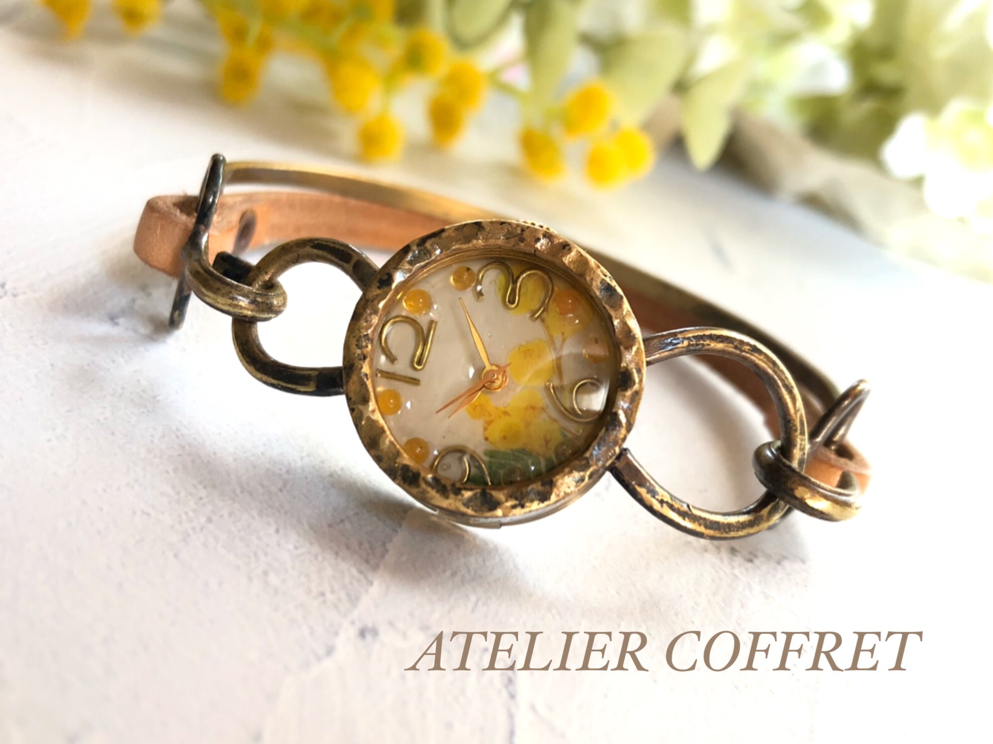 春待ちミモザのバングルウォッチ【ミモザ・受注制作】
