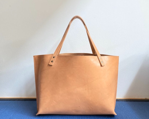 受注制作】一枚革のざっくりトート ナチュラル トートバッグ 京都山本