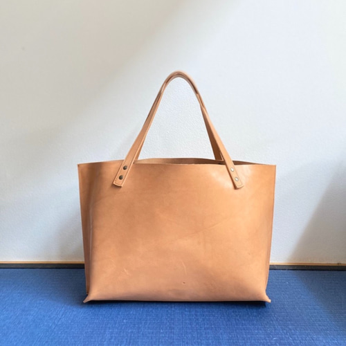 受注制作】一枚革のざっくりトート ナチュラル トートバッグ 京都山本