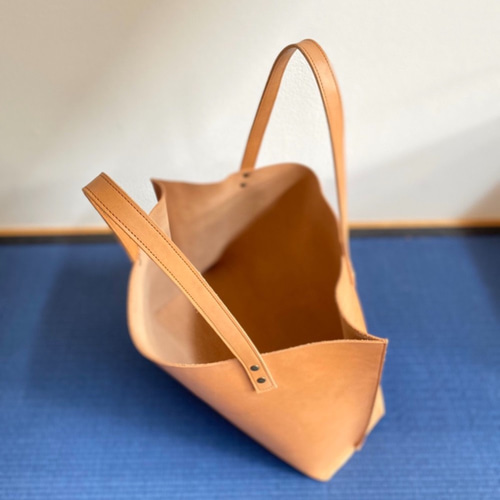 受注制作】一枚革のざっくりトート ナチュラル トートバッグ 京都山本