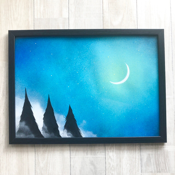 油絵原画 MOON 油彩画 原画 月 画鋲で設置可能 油絵原画 MOON 油彩画 原画 月 画鋲で設置可能