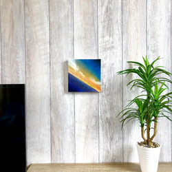“改變世界的層次”可愛的方形畫布室內彩繪山水畫，為您的房間和生活增添色彩 第4張的照片