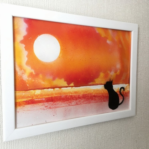 222.夕暮れにかける馬◆スプレーアート スプレーアートも30分かけると こうなる