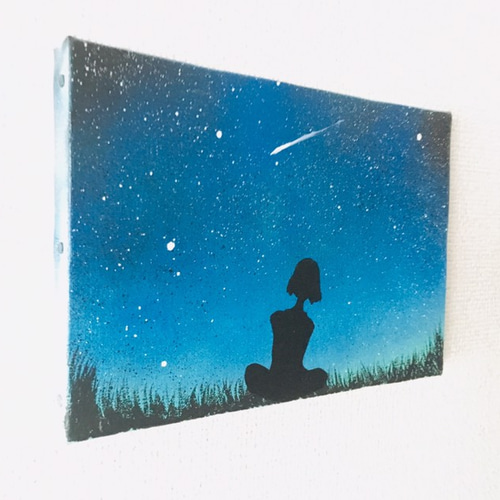 原画, 送料無料> 故郷の夏 22.7x15.8cmパネル スプレーアート