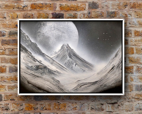 そびえる山」風景画 絵画 AKI SPRAY PAINT 通販 7462914｜Creema