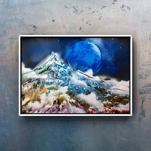 極彩色の山」風景画 絵画 AKI SPRAY PAINT 通販 7462947｜Creema
