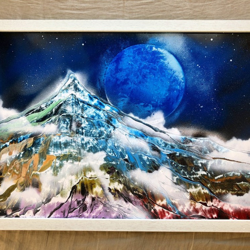 極彩色の山」風景画 絵画 AKI SPRAY PAINT 通販 7462947｜Creema