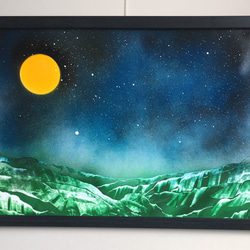 《滿月之夜》山水畫 第2張的照片