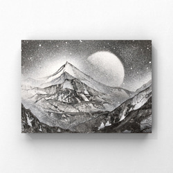 「そびえる山」 キャンバスパネル風景画 1枚目の画像