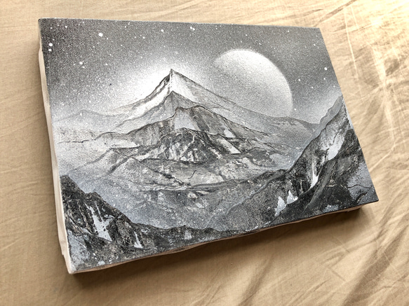 「そびえる山」 キャンバスパネル風景画 2枚目の画像