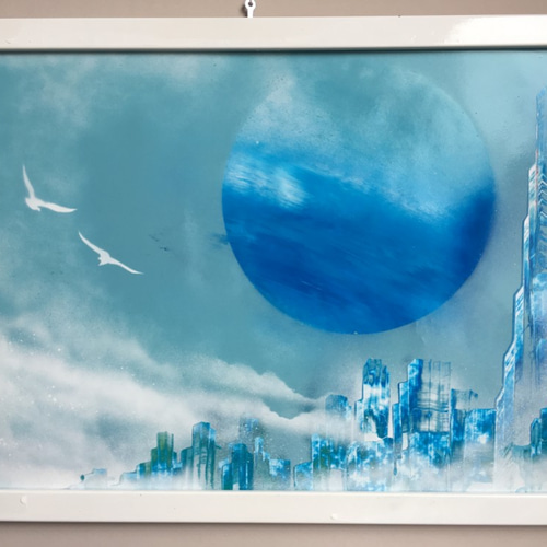 蜃気楼」 風景画 絵画 AKI SPRAY PAINT 通販 7842598｜Creema
