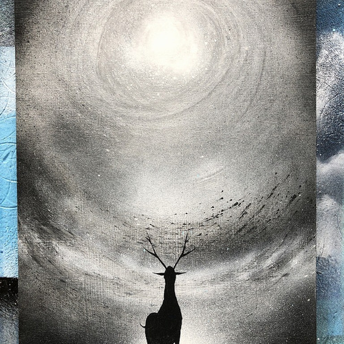 世界と自分」 風景画（モノクロ） 絵画 AKI SPRAY PAINT 通販 8705817