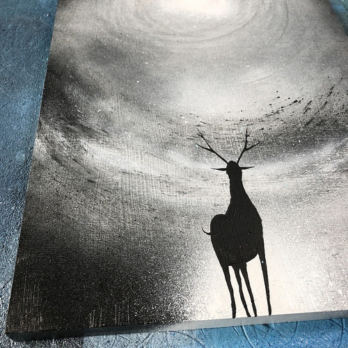 世界と自分」 風景画（モノクロ） 絵画 AKI SPRAY PAINT 通販 8705817