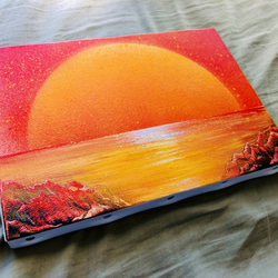“夕陽紅”帆布面板山水畫 第2張的照片