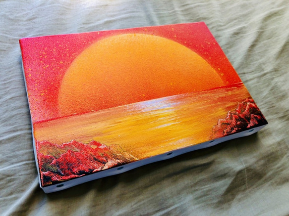 “夕陽紅”帆布面板山水畫 第2張的照片