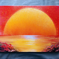 “夕陽紅”帆布面板山水畫 第3張的照片