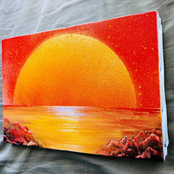 “夕陽紅”帆布面板山水畫 第4張的照片