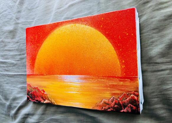 “夕陽紅”帆布面板山水畫 第4張的照片