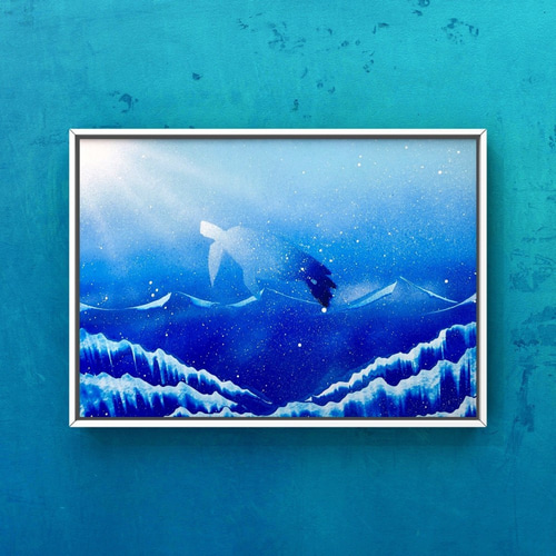 ぷうあ絵画2点　　　　光の先へ 光の射す方へ」 風景画 絵画 AKI SPRAY PAINT 通販 9986853｜Creema