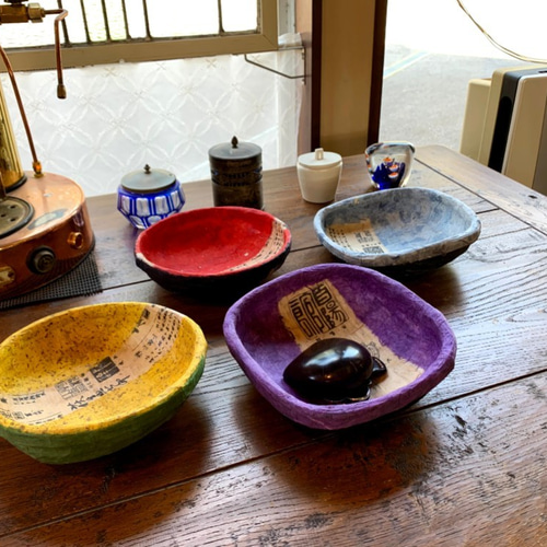 一閑張り/和紙/柿渋/ハンドメイド/和装/和柄/梅/一越 一閑張り/藍染/和紙/柿渋 - メルカリ