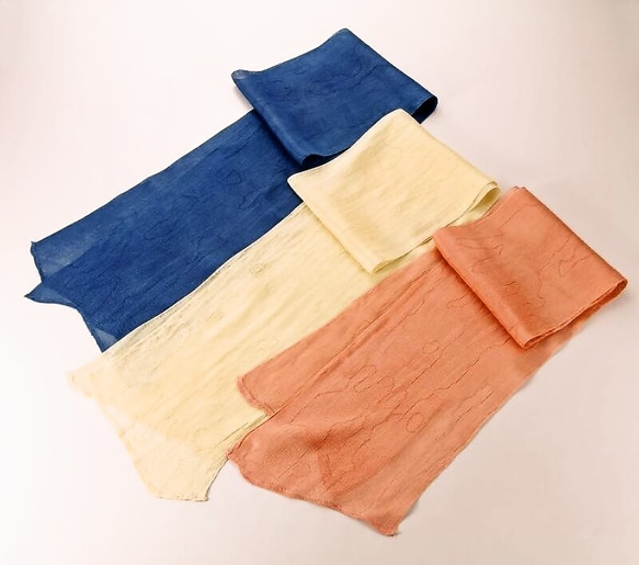 紗織のショール　富岡の絹　天然染色　茜 5枚目の画像