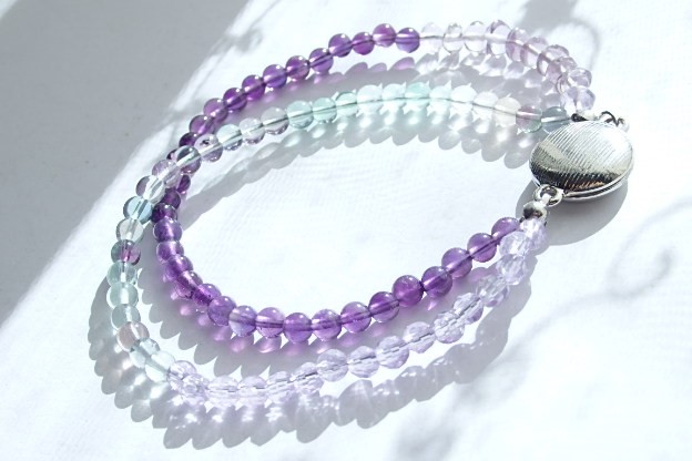 アメジスト　フローライト　ブレスレット