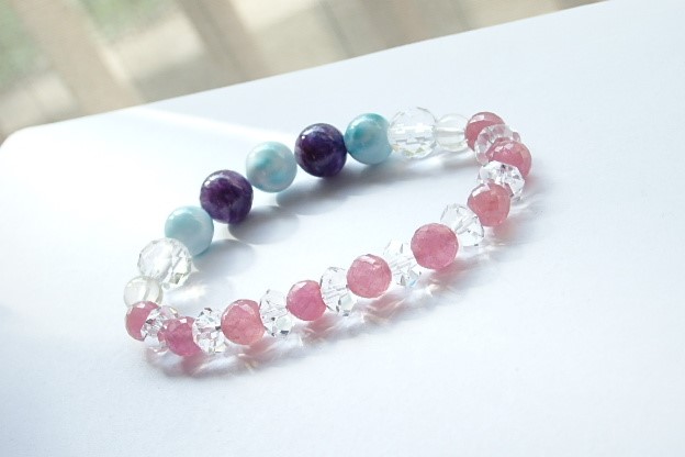 ラリマー　ルビー　チャロアイト　ブレスレット