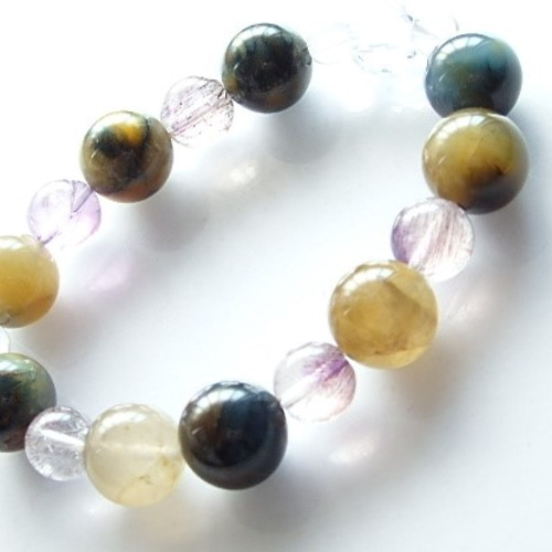 超稀少石ネライト スーパーセブン ブレスレット ブレスレット 波琉