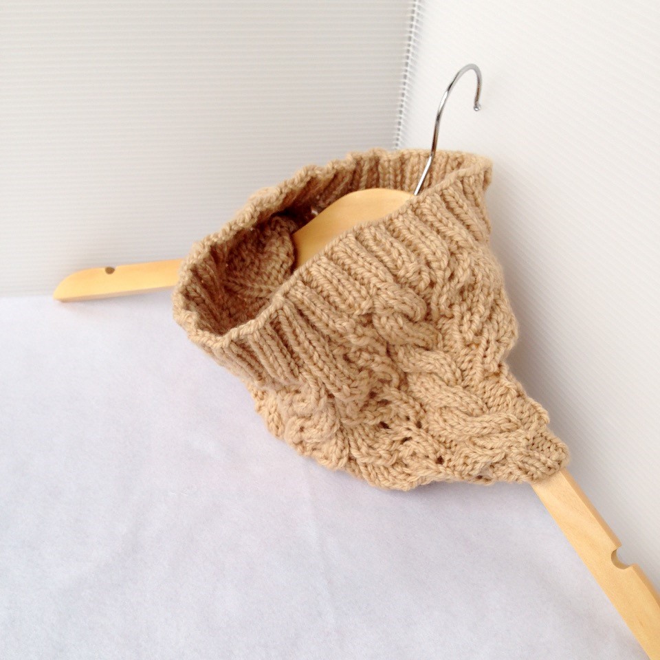 メリノウール　ネックウォーマー　シリーズ　キャメル(ミルクティ）