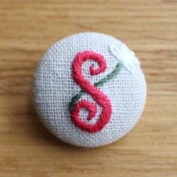 手刺繍＊アルファベット＊くるみボタン S ボタン chai&stroll 通販