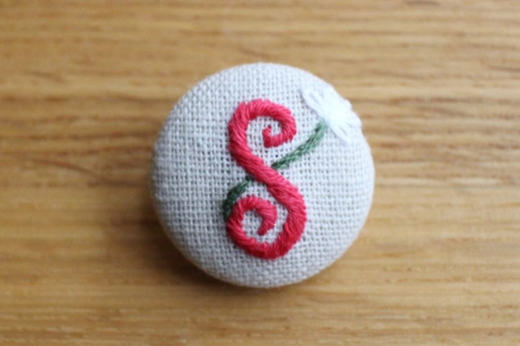 手刺繍＊アルファベット＊くるみボタン S ボタン chai&stroll 通販