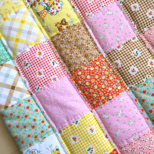 【ハンドメイド】超BIG 和柄パッチワークマルチマット　長方形小豆カイロ大 1_24936e185cadf8c4e788bd7cd63e