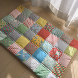通販 激安 53cm×88cm 四角つなぎのパッチワークマルチマット kukka153 その他