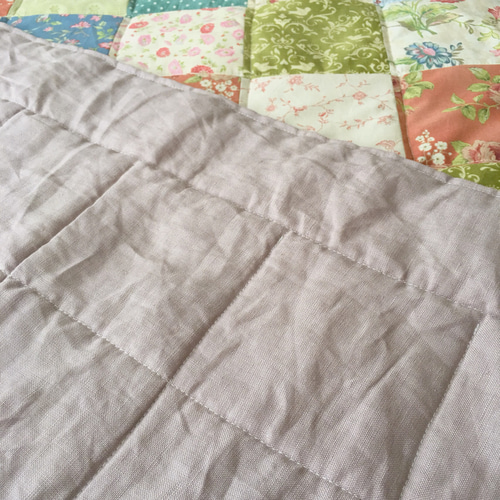 sold * 118cm×190cm 四角つなぎのパッチワーク ベッドキルト ベッド