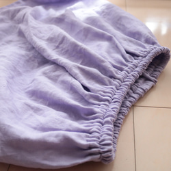【 受注生産／送料込 】リネン100%　ラプセニのギャザースカート（color：ラベンダー） 4枚目の画像