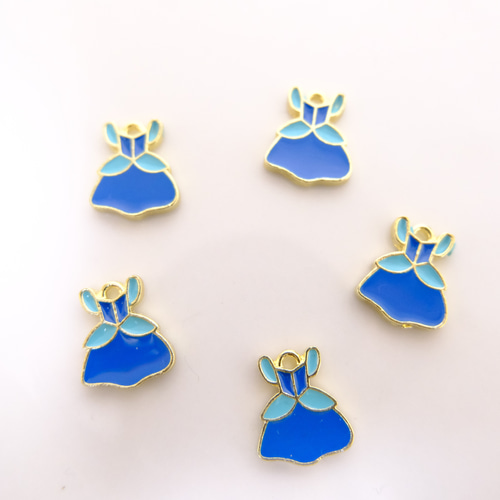 5個入】パーツ チャーム ディズニー プリンセスドレス ブルー かわいい 