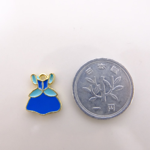 5個入】パーツ チャーム ディズニー プリンセスドレス ブルー かわいい 