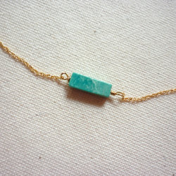 Turquoise Bar on  Rope Chain ネックレス 1枚目の画像