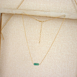 Turquoise Bar on  Rope Chain ネックレス 2枚目の画像