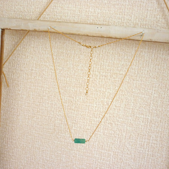 Turquoise Bar on  Rope Chain ネックレス 2枚目の画像