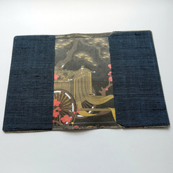 文庫本セパレート式ブックカバー（絹・紬）hb085 3枚目の画像