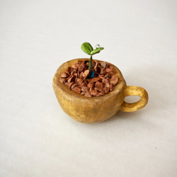 5355.bud 粘土の鉢植え マグカップ 2枚目の画像