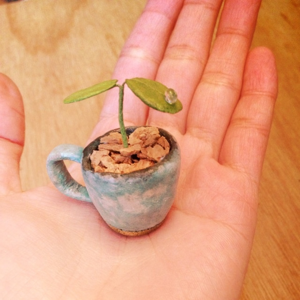 549. bud 粘土の鉢植え　マグカップ 4枚目の画像