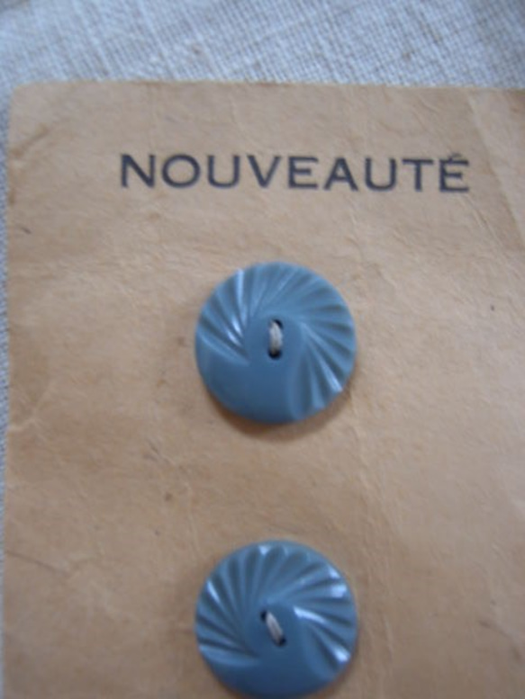 france　　アンティークボタンシート（ブルー） 2枚目の画像