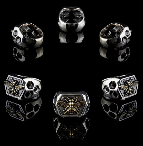 HEXAGON BEE RING 【Creema限定】ハンドメイド新作2018 4枚目の画像