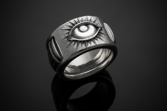 ALL SEEING EYE PILLAR RING 【Creema限定】ハンドメイド新作2018 1枚目の画像