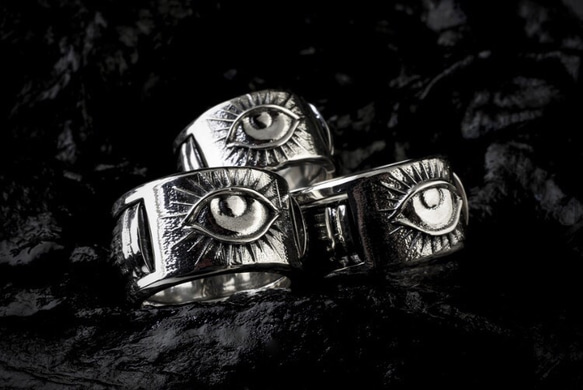 ALL SEEING EYE PILLAR RING 【Creema限定】ハンドメイド新作2018 2枚目の画像